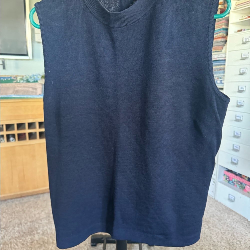 St. John Blue Sweater Tank Top